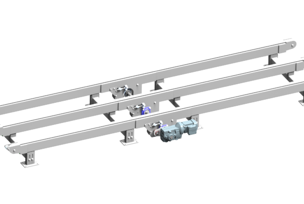 Triple-chain pallet conveyor (double or triple chain)