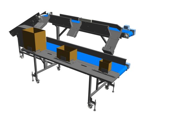 Plan 3D convoyeurs remplisseuse de cartons pour cookies, muffins, brownies, fondants, cakes, tartes BENNE SA (2)