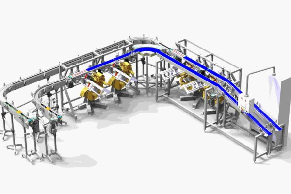 Ligne de conditionnement pour étiqueter des produits