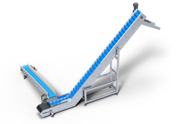 Convoyeur élévateur tapis modulaire à godets