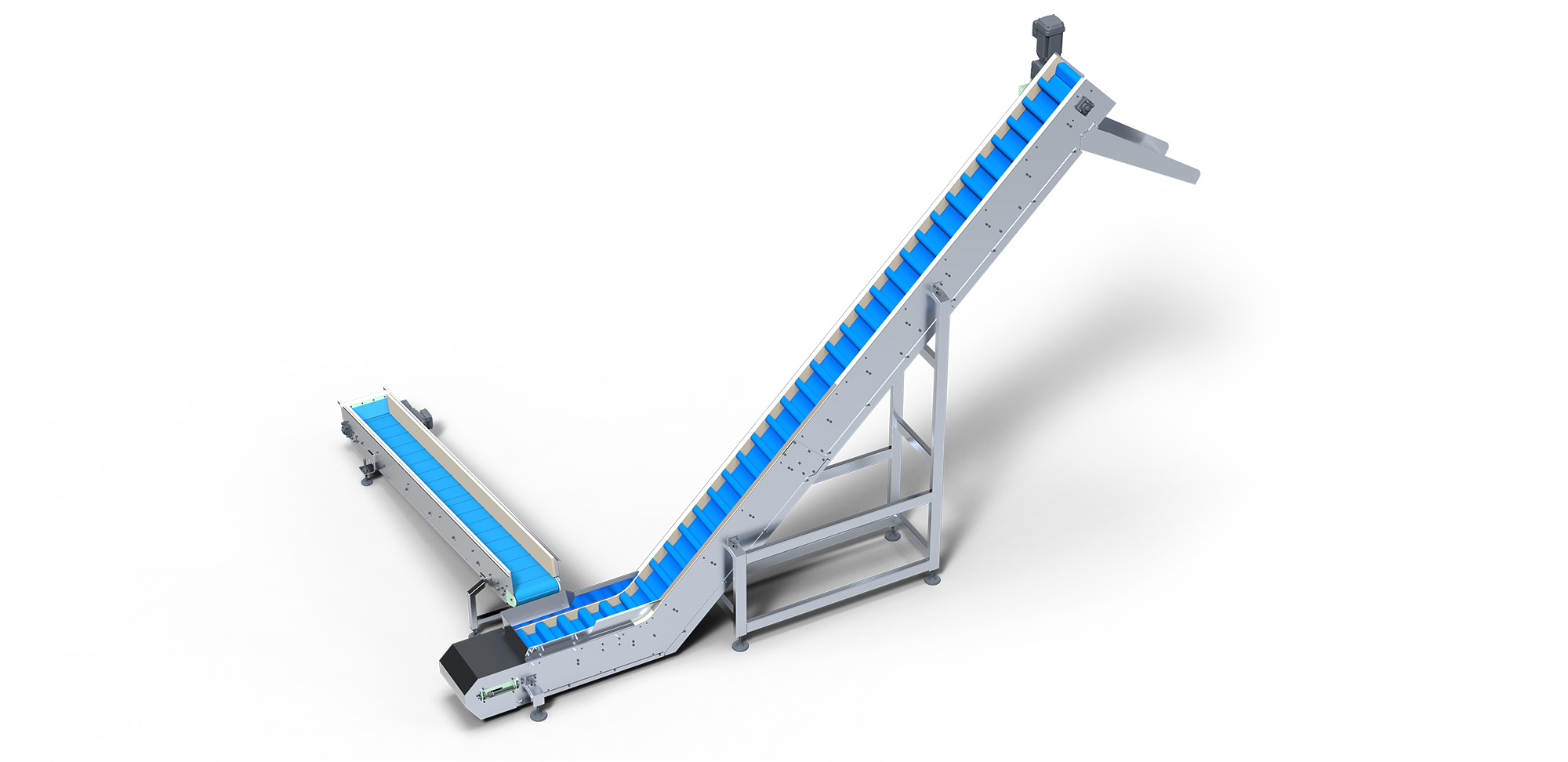 Convoyeur élévateur tapis modulaire à godets