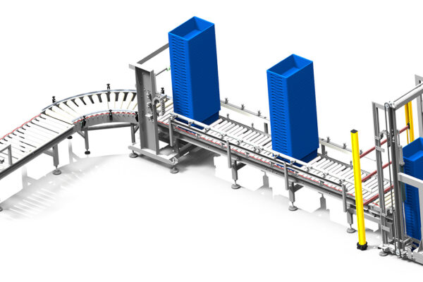Ligne de convoyage pour dépiler des bacs (1)