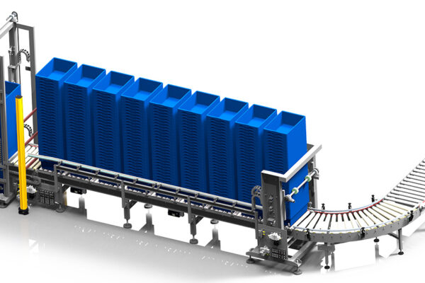 Ligne de convoyage pour dépiler des bacs (2)