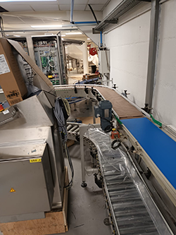 Ligne complète transport de boîtes d'oeufs